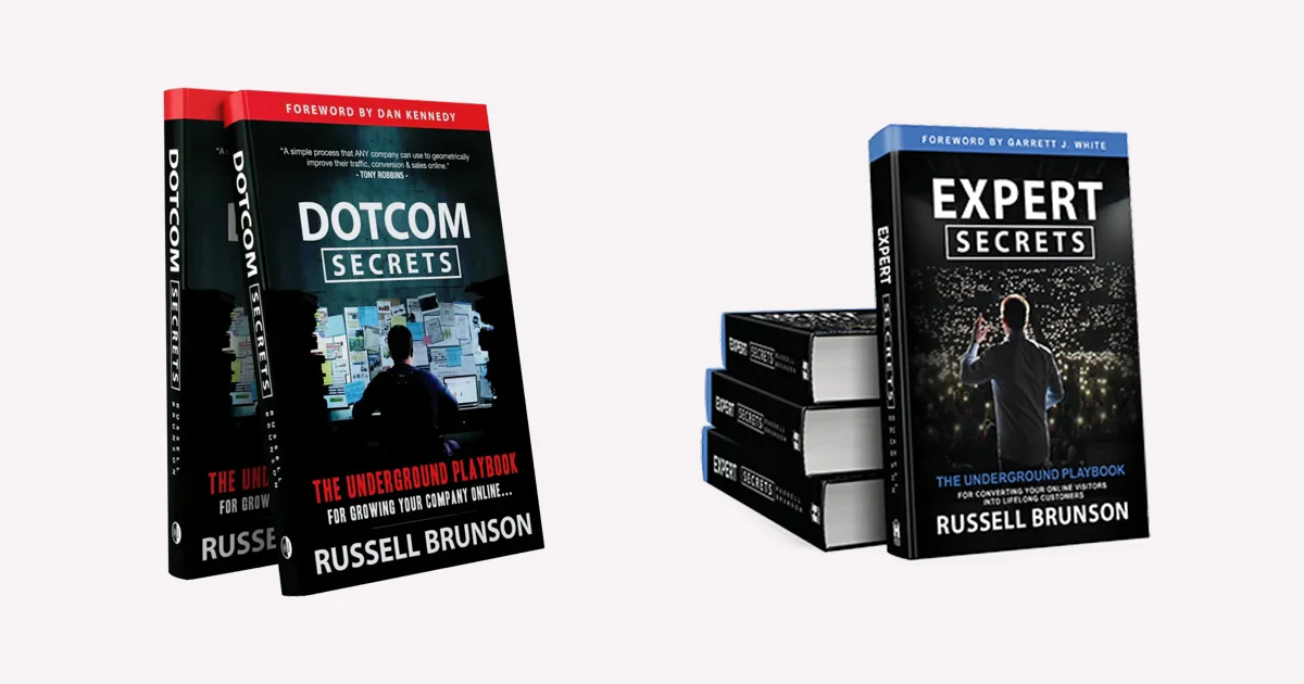 DotCom Secrets and Expert Secrets side by side